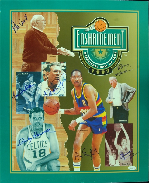 1997 Basketball Hall of Fame Enshrinement Poster Signed by Entire Class (JSA)