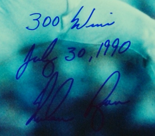 Nolan Ryan Signed 16x20 Photo 300 Wins, July 30, 1990 (6/7) (JSA)