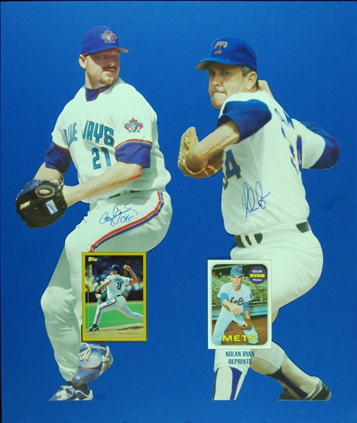 Nolan Ryan & Roger Clemens Signed Topps Store Display (PSA/DNA)