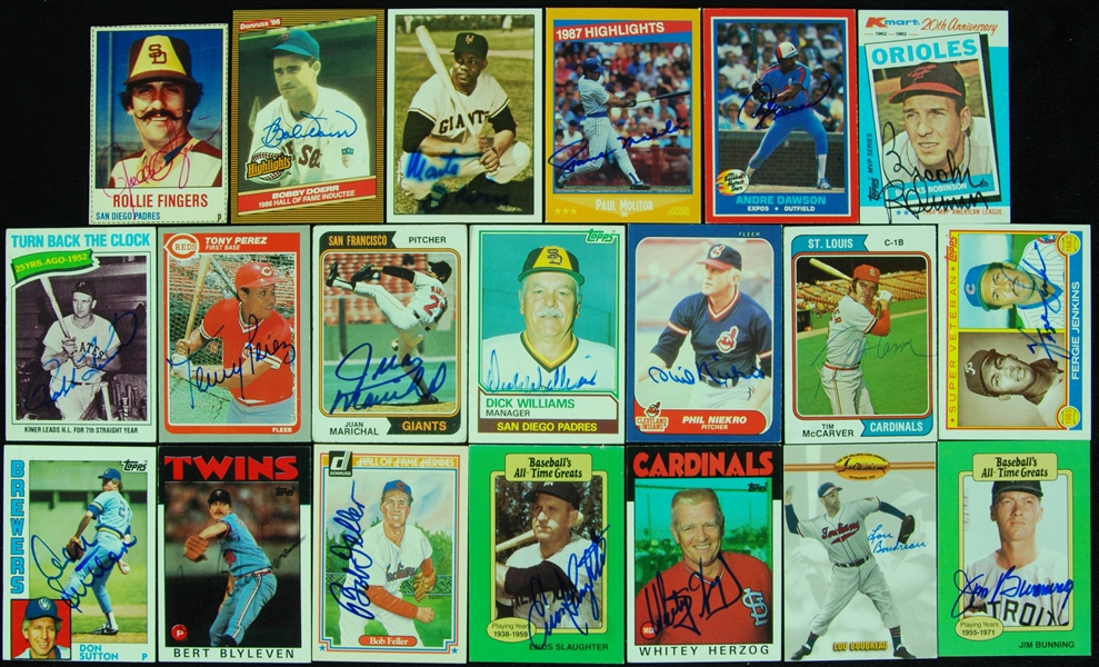 HOFer Signed Baseball Cards Group (19) 