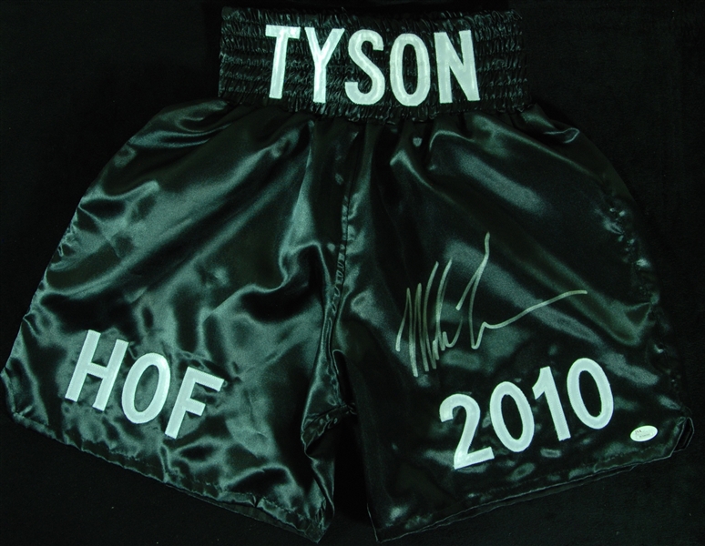 Mike Tyson Signed HOF 2010 Boxing Trunks (JSA)