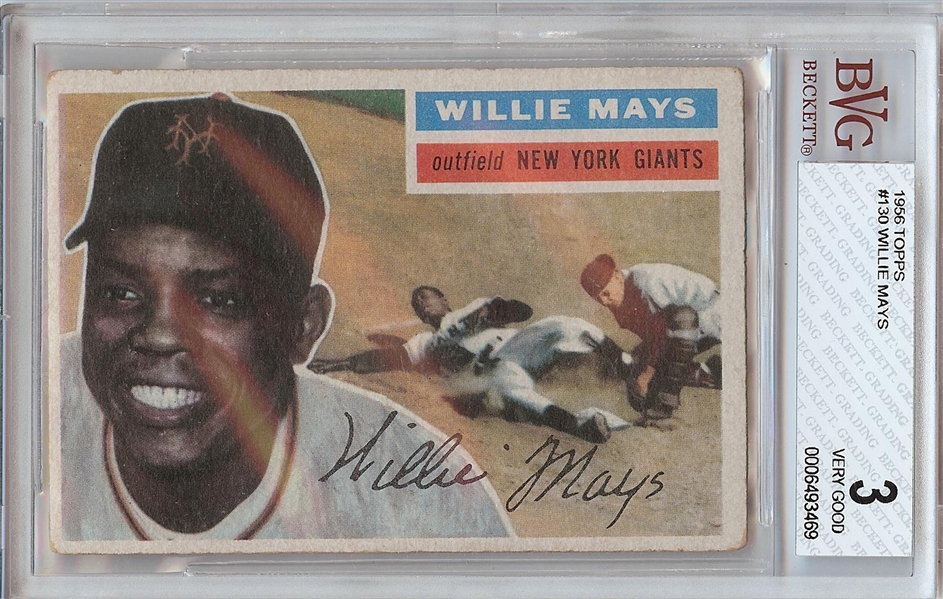 1956 Topps Willie Mays No. 130 BVG 3