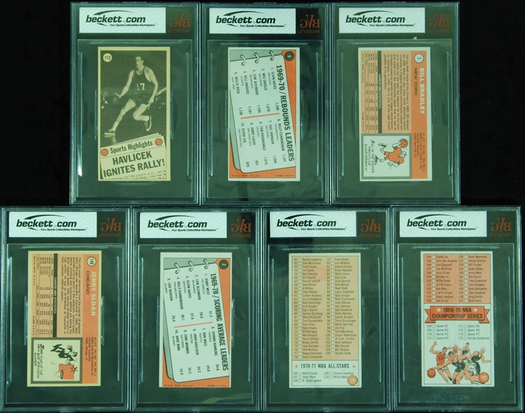 1970-71 Topps Basketball BVG-Graded Group (7) with HOFers