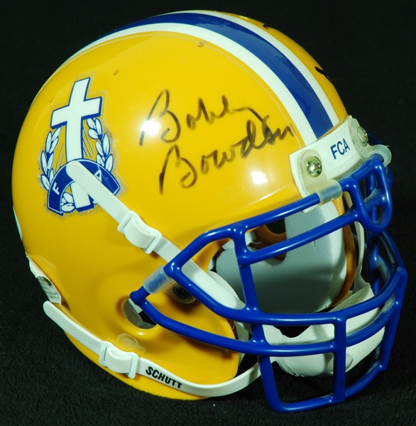 Bobby Bowden & Terry Bowden Signed Fellowship of Christian Athletes Mini-Helmet (JSA)