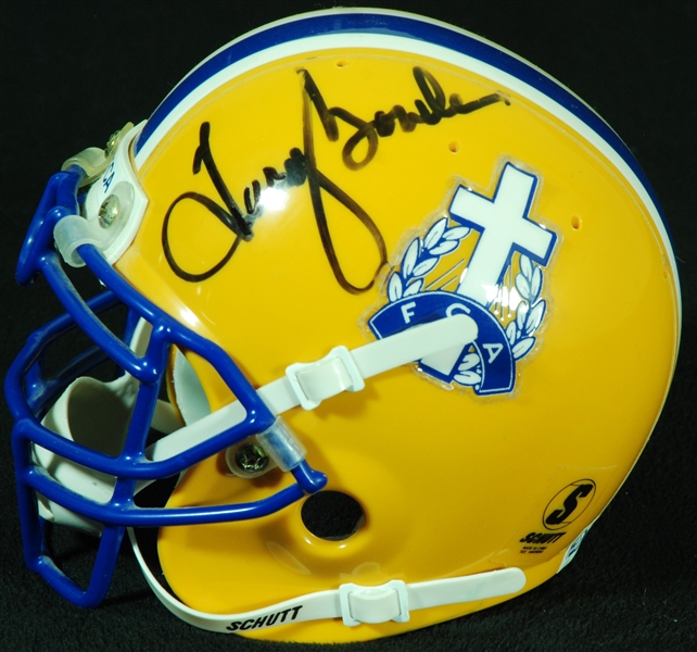 Bobby Bowden & Terry Bowden Signed Fellowship of Christian Athletes Mini-Helmet (JSA)