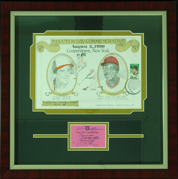 Jim Palmer & Joe Morgan Signed 1990 HOF Induction Display (PSA/DNA)