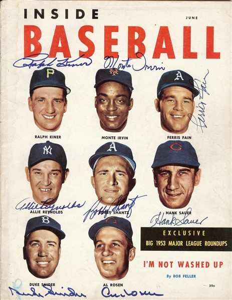 Complete-Signed 1953 Inside Baseball Magazine (8) (PSA/DNA)