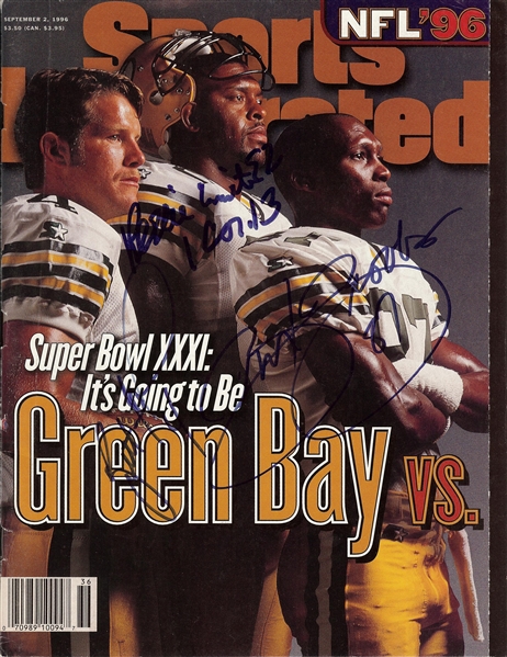 Brett Favre, Reggie White & Robert Brooks Signed Sports Illustrated (1996) (PSA/DNA)