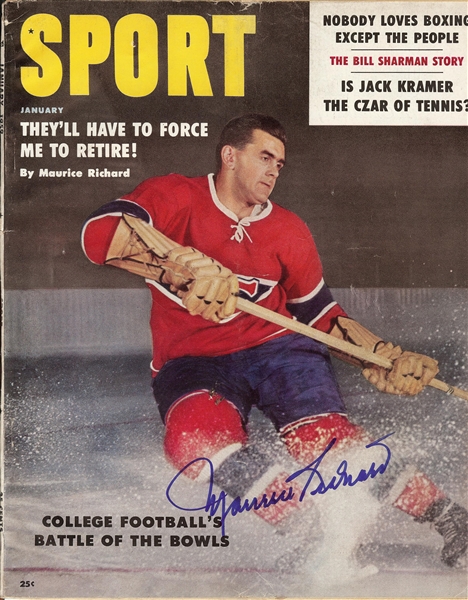 Maurice Rocket Richard Signed Sport Magazine (1959) (PSA/DNA)