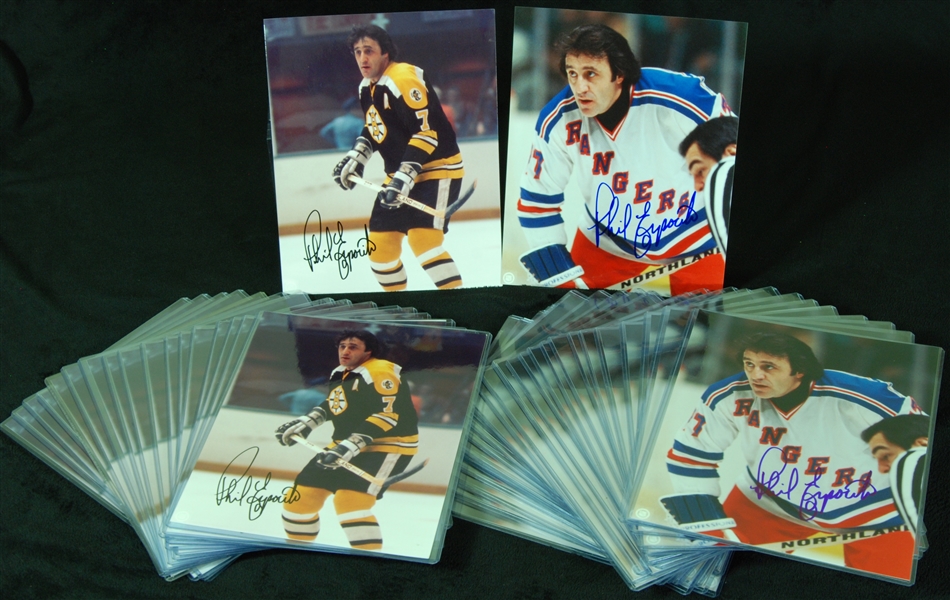 Phil Esposito Signed 8x10 Photo Hoard (48)