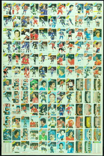 1970s/1980s O-Pee-Chee Hockey Uncut Sheet Group (14)