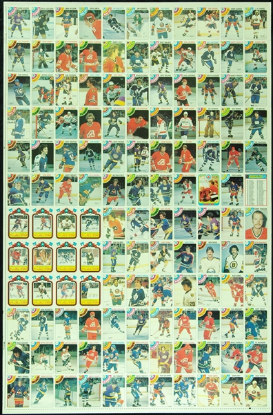 1970s/1980s O-Pee-Chee Hockey Uncut Sheet Group (14)