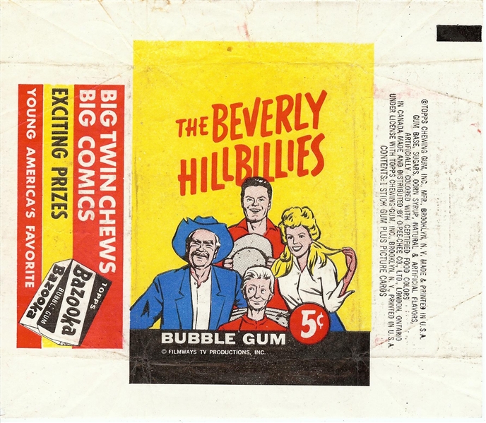 1963 Topps Beverly Hillbillies Wrapper