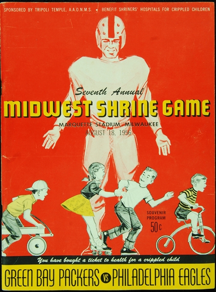 1956 Midwest Shrine Game Program - Bart Starr's First Game