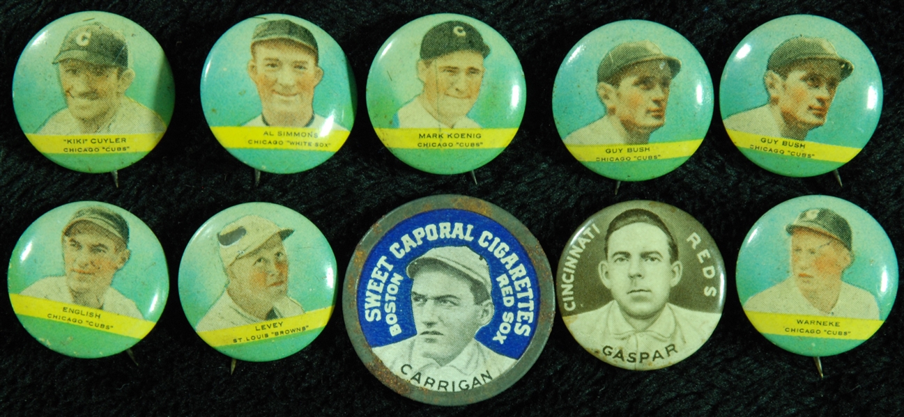 Vintage Tobacco Pins Group with Cuyler, Simmons (10)