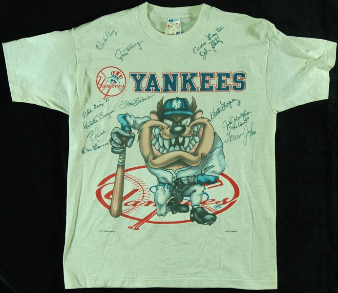 New York Yankees Greats Signed T-Shirt (12) with Michael Kay, Don Larsen