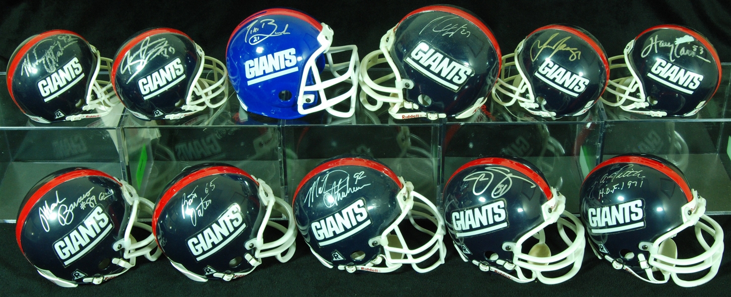 New York Giants Signed Mini-Helmet Group (11)