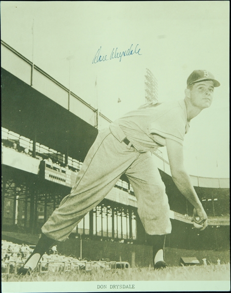 Don Drysdale Signed 11x14 Matte Photo (PSA/DNA)