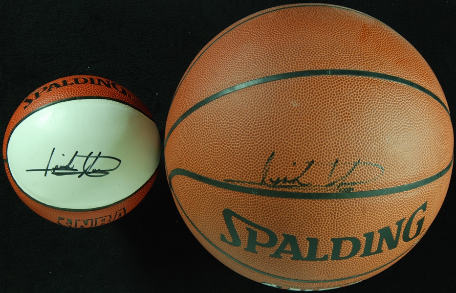 Isiah Thomas Signed Spalding Full-Size & Mini Basketballs (2)