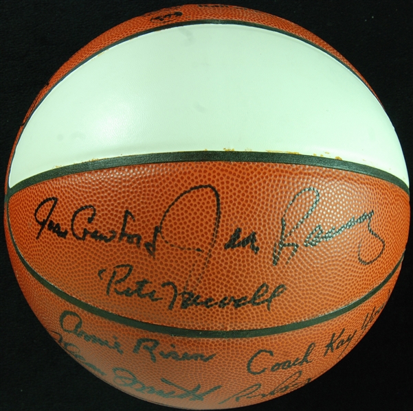 Basketball HOFers Multi-Signed Basketball (20) (PSA/DNA)