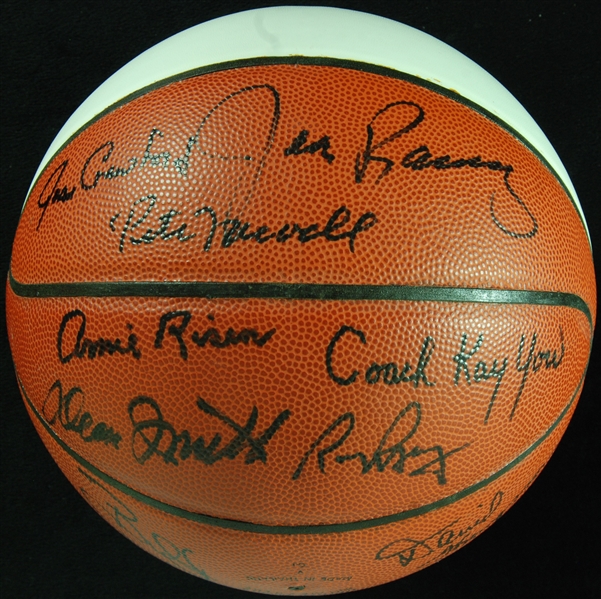 Basketball HOFers Multi-Signed Basketball (20) (PSA/DNA)