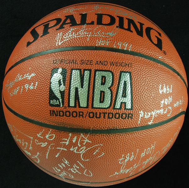 Basketball HOFer Multi-Signed Basketball (22)