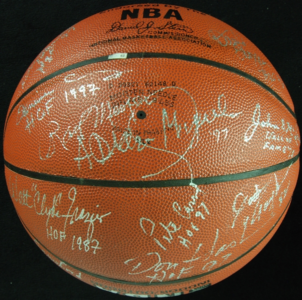 Basketball HOFer Multi-Signed Basketball (22)