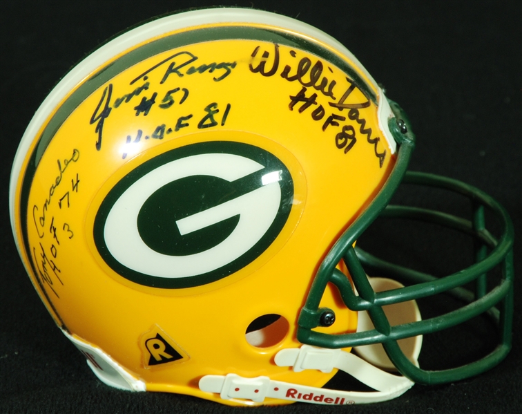 Green Bay Packers Legends Multi-Signed Micro Helmet (6) (PSA/DNA)