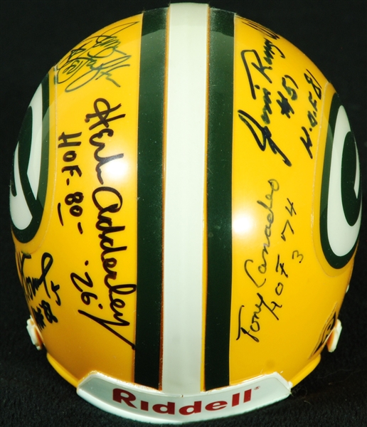 Green Bay Packers Legends Multi-Signed Micro Helmet (6) (PSA/DNA)