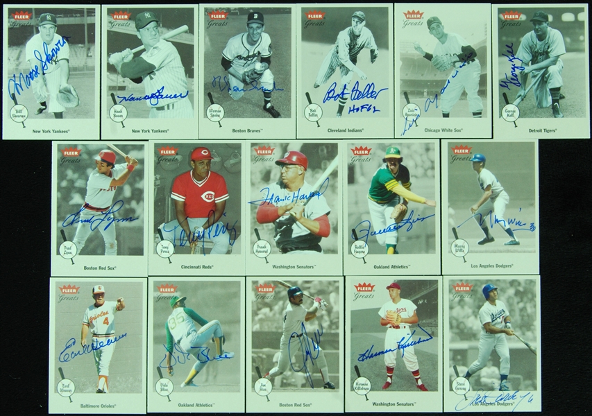 2002 Fleer Greats of the Game Set with (16) Signed 