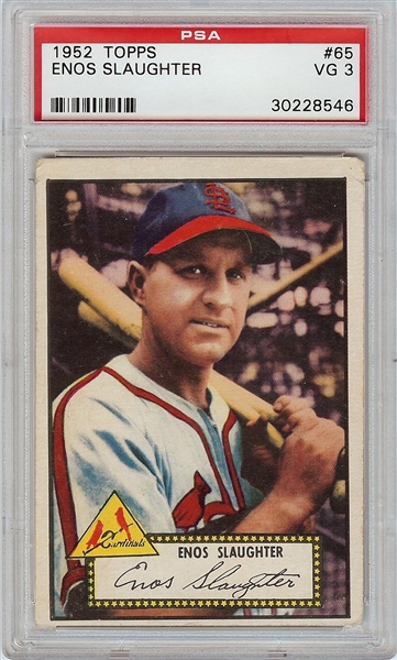 1952 Topps Enos Slaughter No. 65 PSA 3