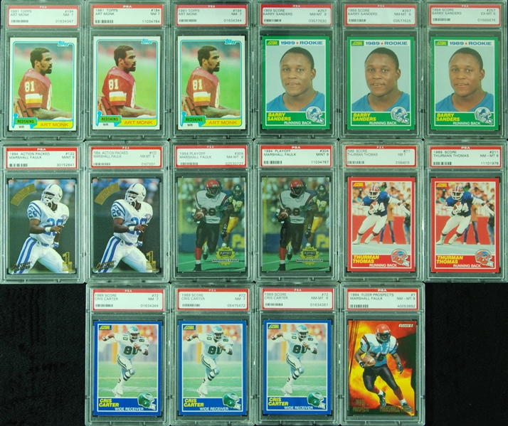 Football RCs & HOFers PSA-Graded Group (16)