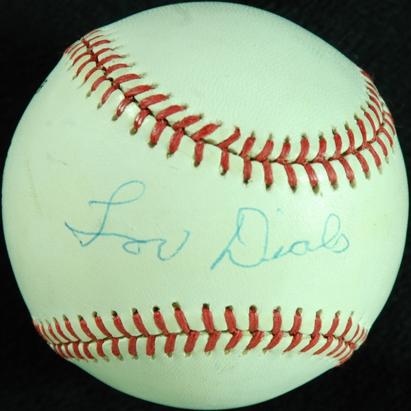 Lou Dials Single-Signed ONL Baseball (PSA/DNA)