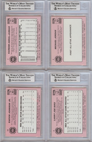 1985 Star Co. Crunch'N'Munch All-Stars Complete Set (11) with Jordan BGS 8.5