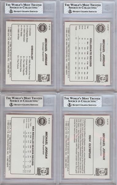 1986 Star Co. Michael Jordan Complete BGS-Graded Set (10)