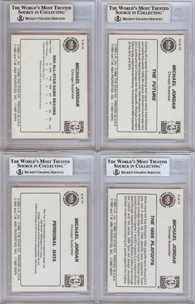 1986 Star Co. Michael Jordan Complete BGS-Graded Set (10)