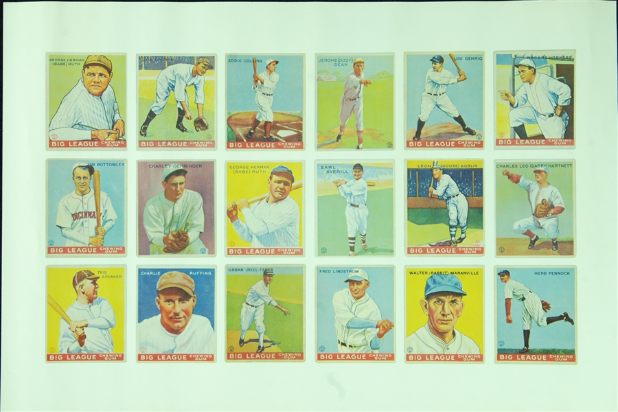 Sporting Life and Harper’s Weekly Sheets, 1933 Goudey Replica Sheet and Hardcover Books (70)