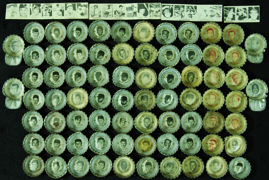 1950 R423 Partial Strips and 1967-68 Coca-Cola Caps (96)