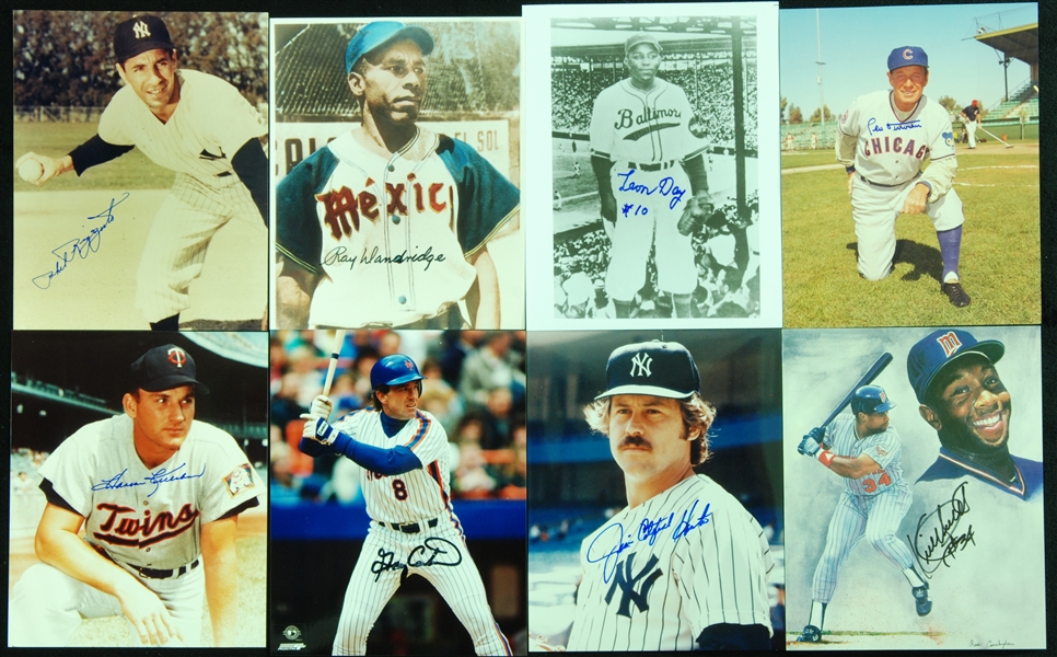 HOFers Signed 8x10 Photo Group (8) with Puckett, Durocher