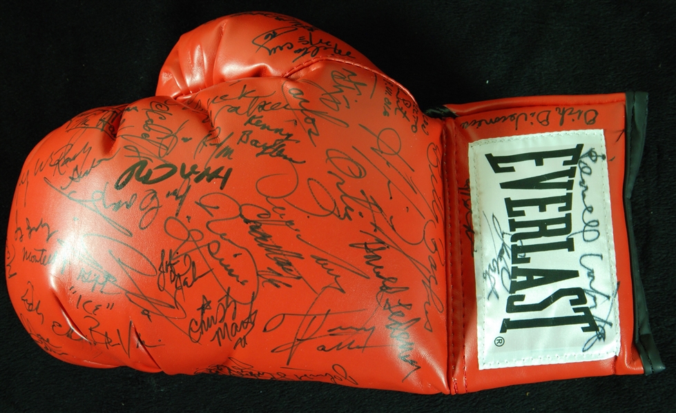 Boxing HOFers & Stars Signed Boxing Glove (40) (PSA/DNA)