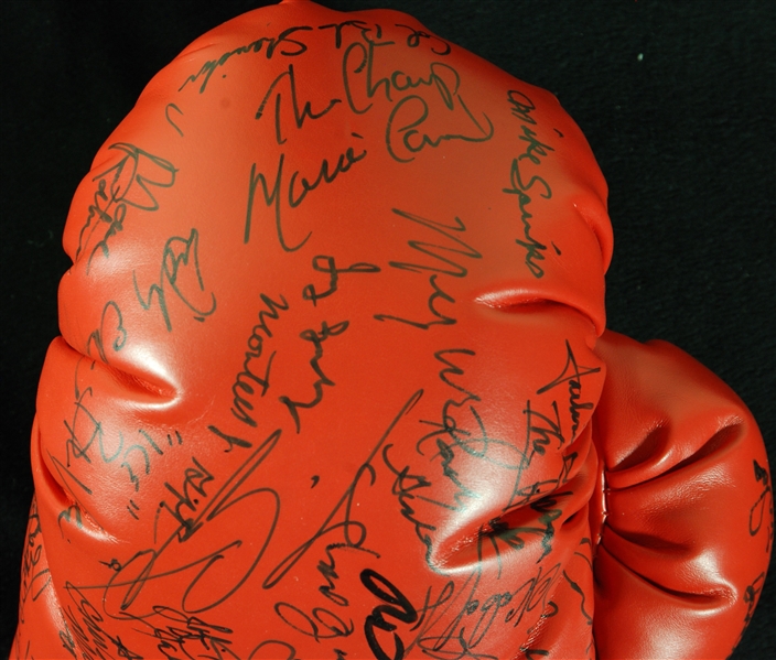 Boxing HOFers & Stars Signed Boxing Glove (40) (PSA/DNA)