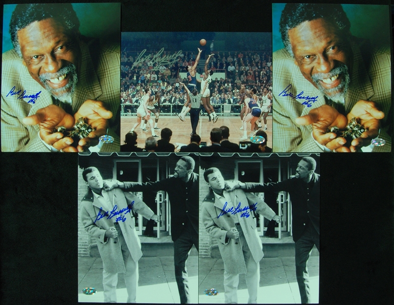 Bill Russell Signed 8x10 Photos (5)