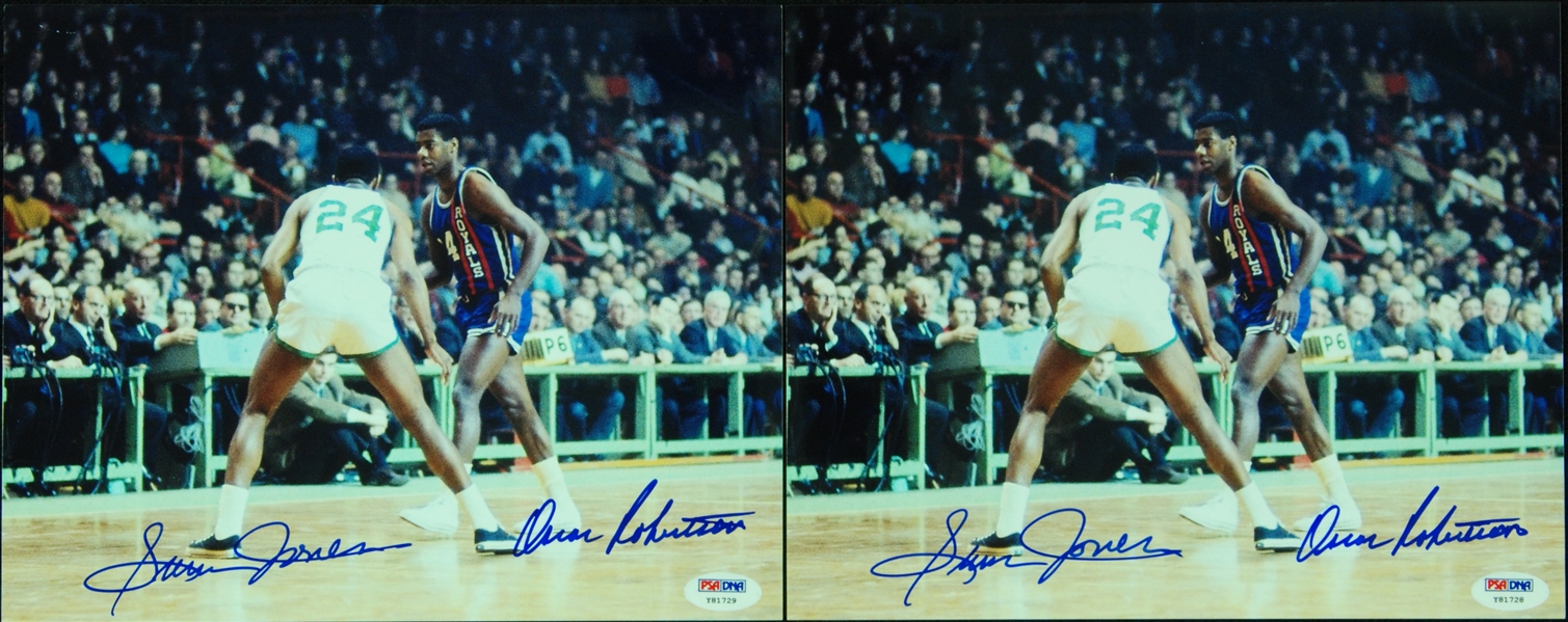 Oscar Robertson & Sam Jones Signed 8x10 Photos (2) (PSA/DNA)