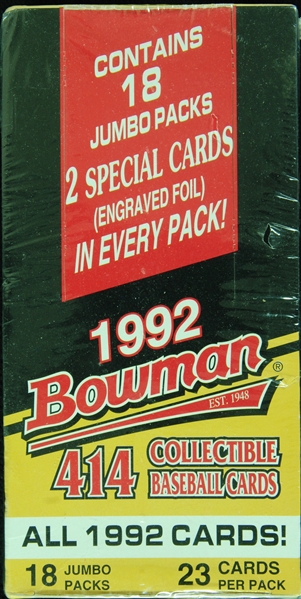 1992 Bowman Baseball Jumbo Pack Box (18)