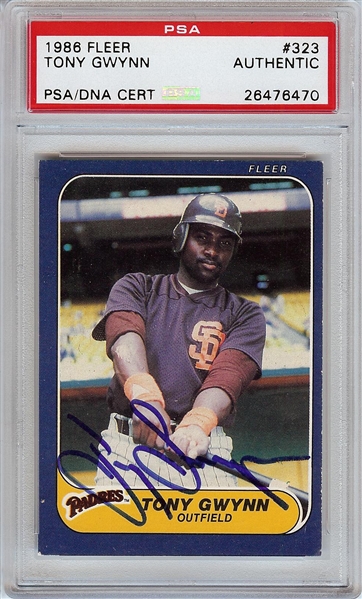 Tony Gwynn Signed 1986 Fleer No. 323 (PSA/DNA)