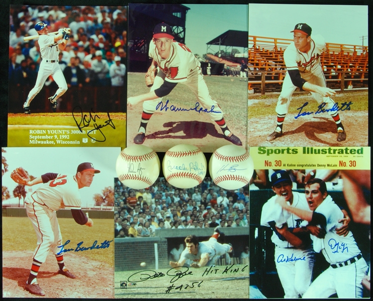 Signed Baseball Photo & Single-Signed Baseball Group (15)