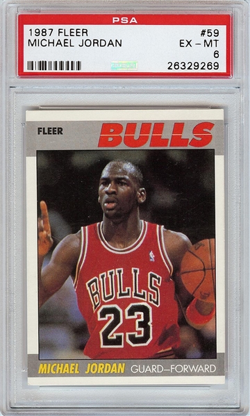 1987-88 Fleer Michael Jordan No. 59 PSA 6