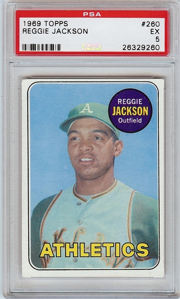 1969 Topps Reggie Jackson RC No. 260 PSA 5