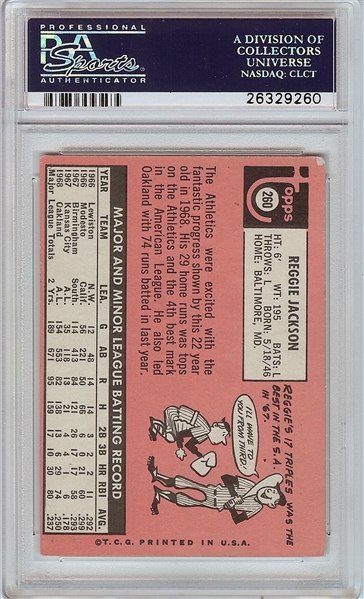 1969 Topps Reggie Jackson RC No. 260 PSA 5