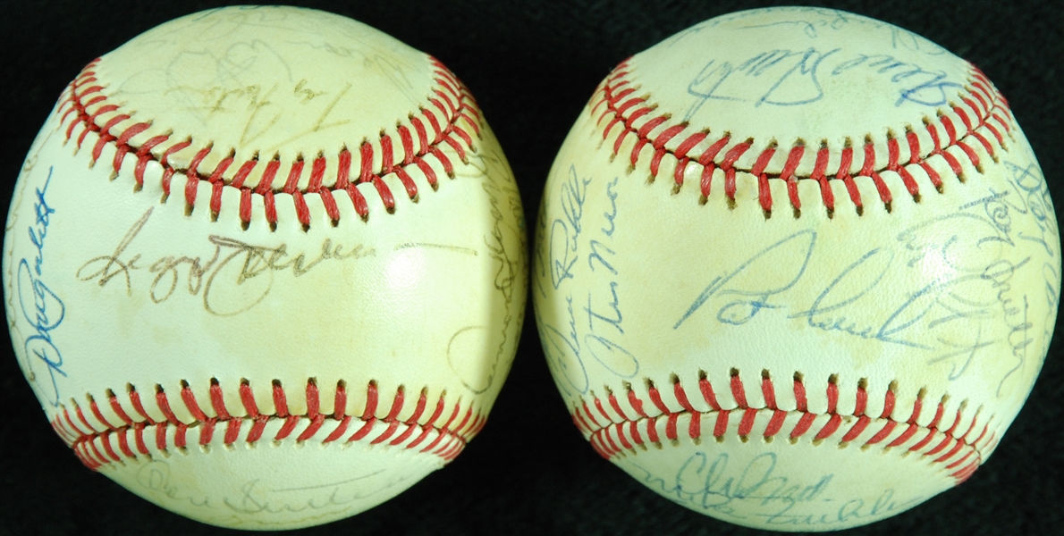 1986 Angels & 1985 Indians Team-Signed Baseballs (2) from Vern Ruhle